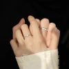 s999 sterling silver couple rings, a pair of Little Prince and rose design couple rings, a niche open ring accessory Application Scenario